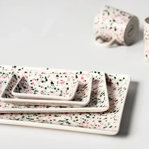 A7 lautanen 7x10cm Helle pinkki-vihreä
