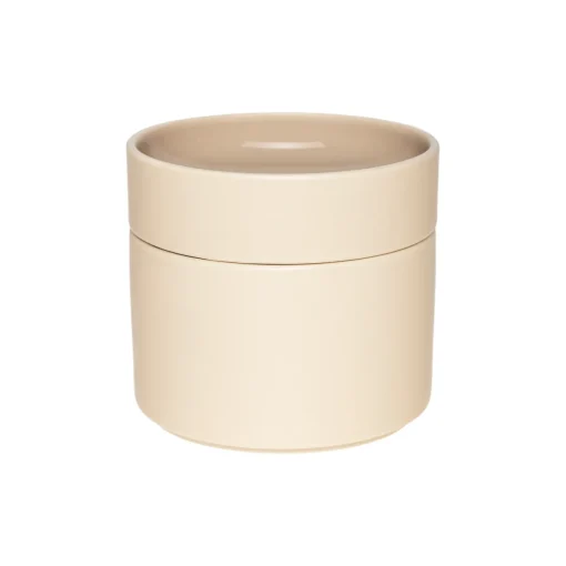 Kannellinen rasia 11x10 cm beige