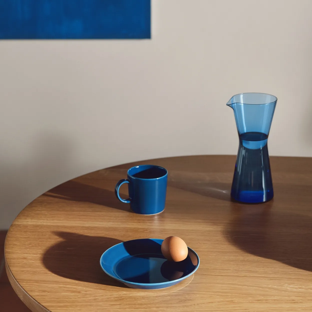 Lautanen 17cm vintage sininen