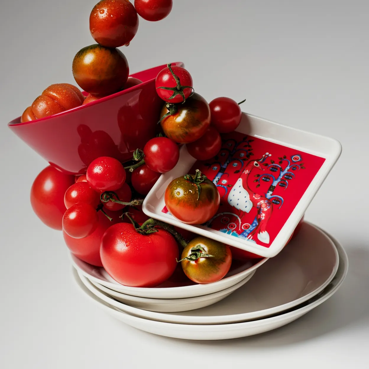 Lautanen suorakaide 12x24cm punainen