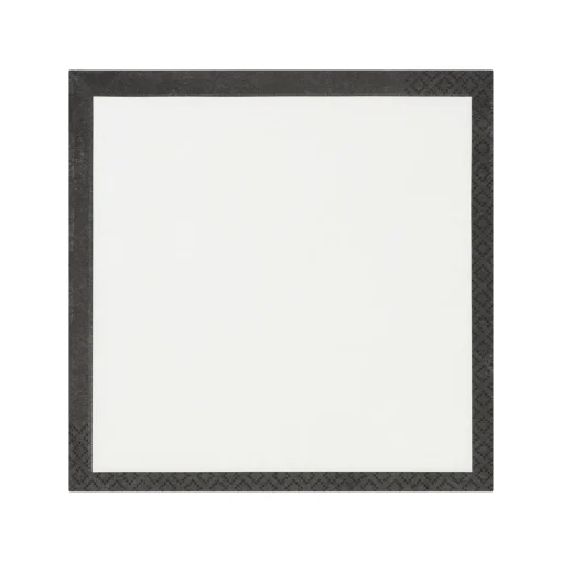 Paperiservetti 33x33cm luonnonvalkoinen-musta